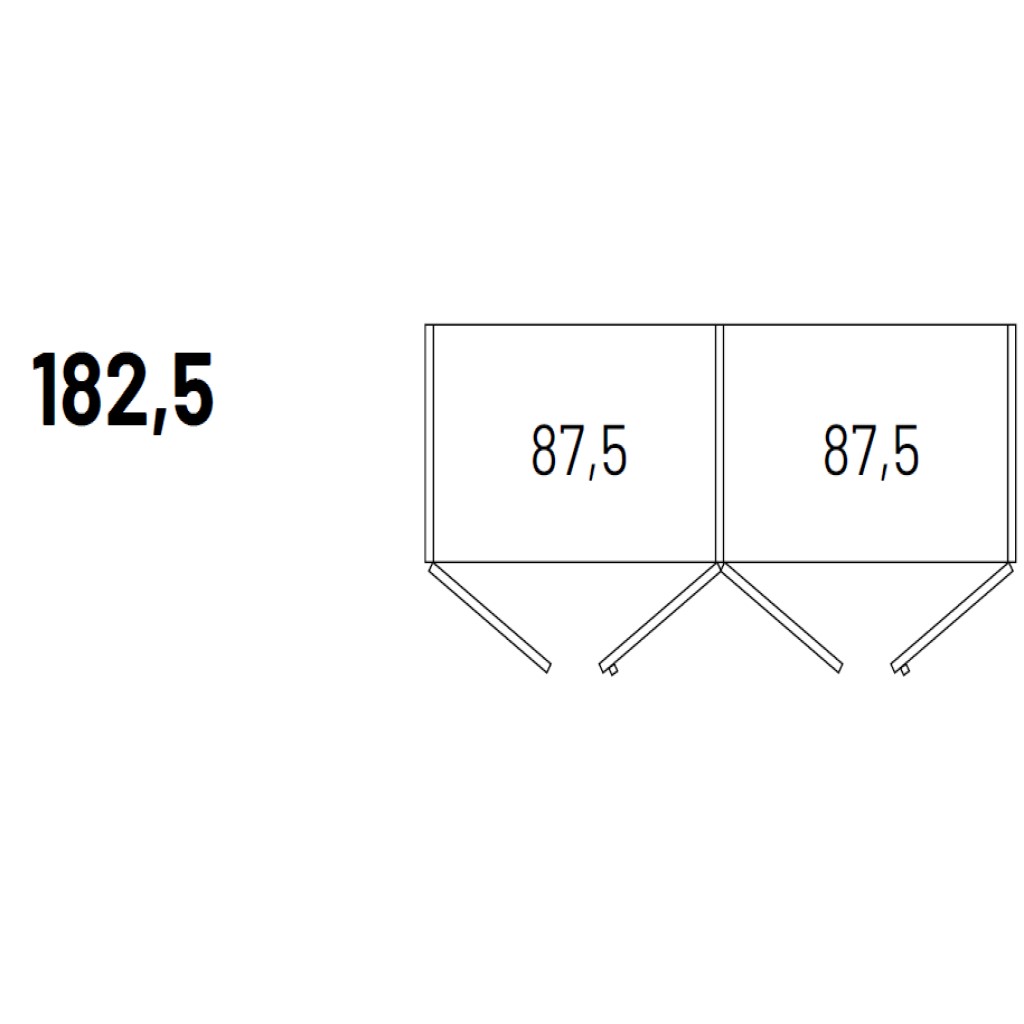 Graphic showing size of wardrobe composition 1825mm